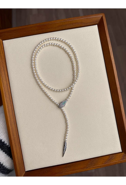 Snake pearl beads necklace