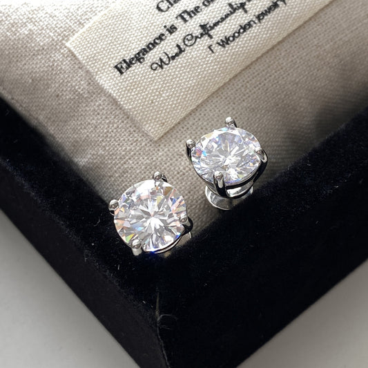 Big zircon stud earrings