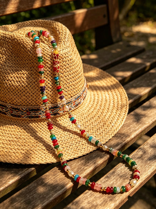 Colorful Beaded Necklace | Handmade | Classic & Versatile Design | Birthday Gift for Her | Smile Elegant