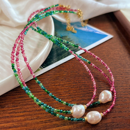 Freshwater pearl beaded necklace