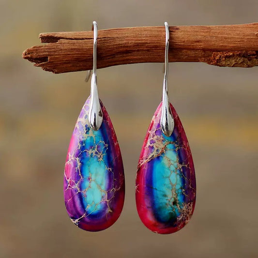 Natural mix colors stones earrings