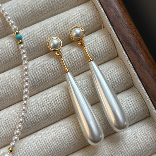Classic long breads earrings