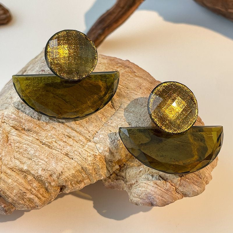 Deep olive drop earrings