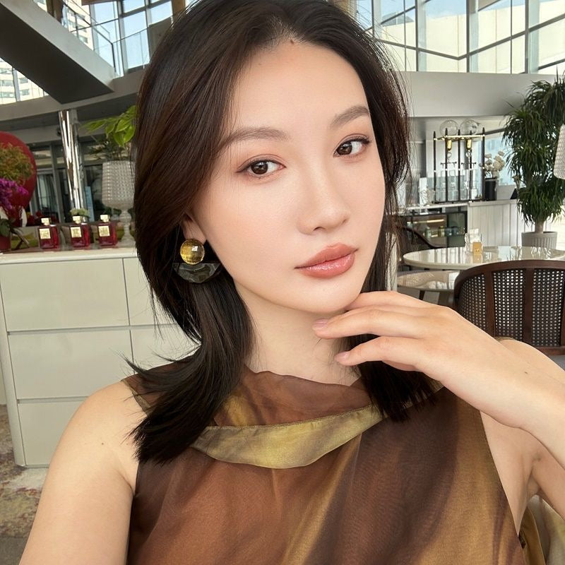 Deep olive drop earrings