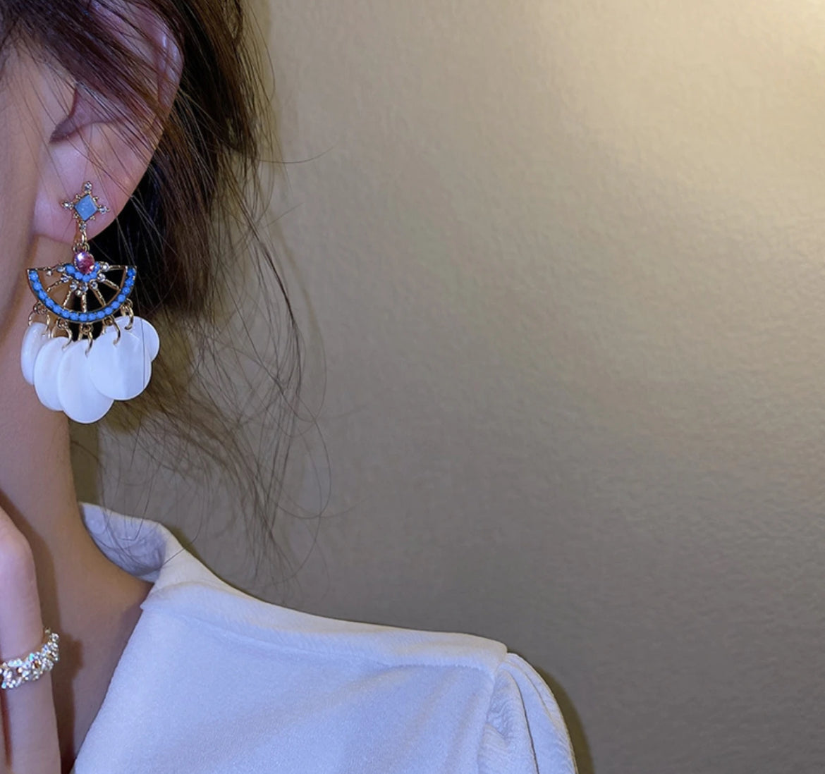 Bohemian-inspired drop earrings